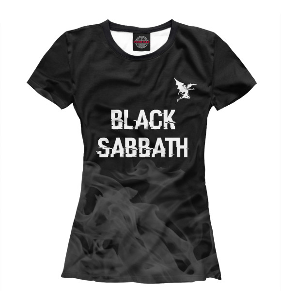 Женская футболка с изображением Black Sabbath Glitch Black цвета Белый