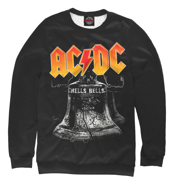 Мужской свитшот с изображением AC/DC Hells Bells цвета Белый