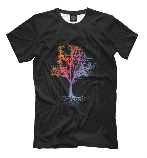 Мужская футболка с изображением Зачарованное дерево цвета Белый
