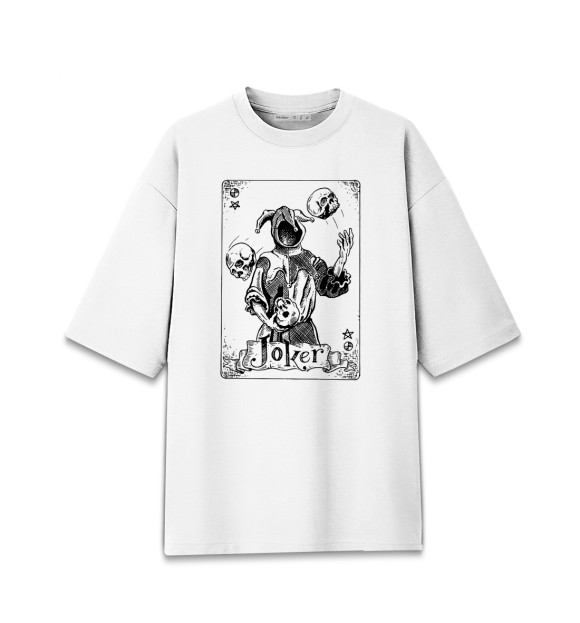 Женская футболка оверсайз с изображением Joker цвета Белый