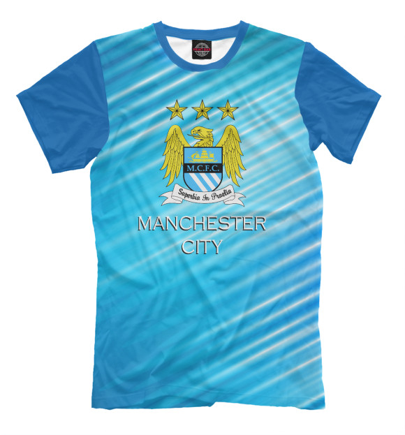 Мужская футболка с изображением Manchester City цвета Грязно-голубой