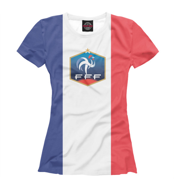 Женская футболка с изображением Сборная Франции цвета Белый