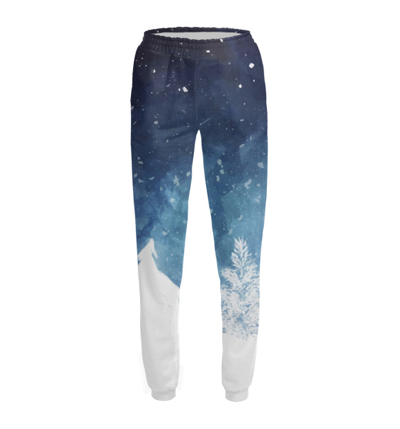 Женские спортивные штаны с изображением Night Forest цвета Белый