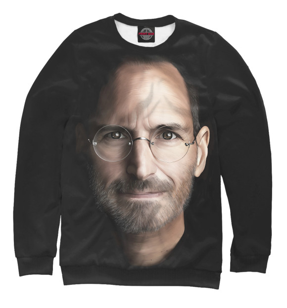 Мужской свитшот с изображением Стив Джобс цвета Белый