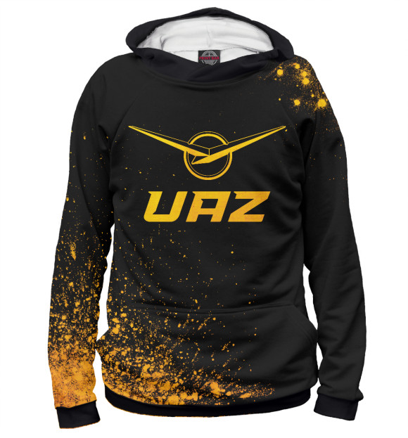 Худи для девочки с изображением UAZ Gold Gradient цвета Белый
