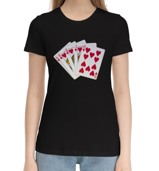Женская хлопковая футболка Покер