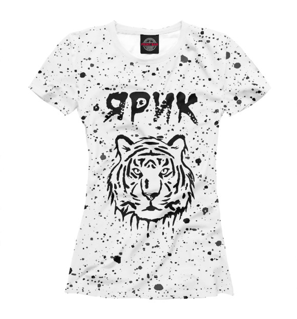 Женская футболка с изображением Ярик Тигр цвета Белый