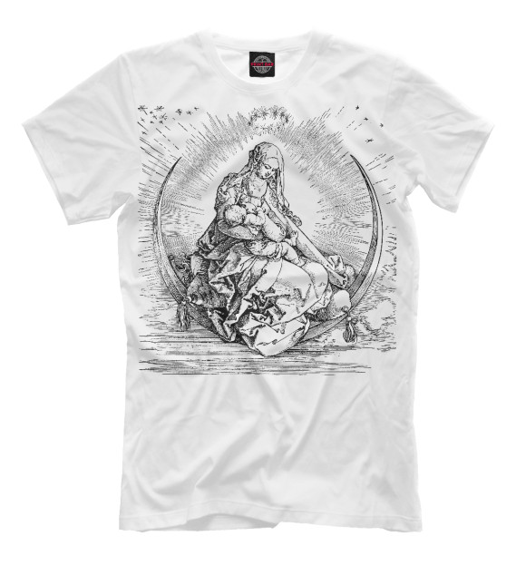 Мужская футболка с изображением Богоматерь Дюрера цвета Белый