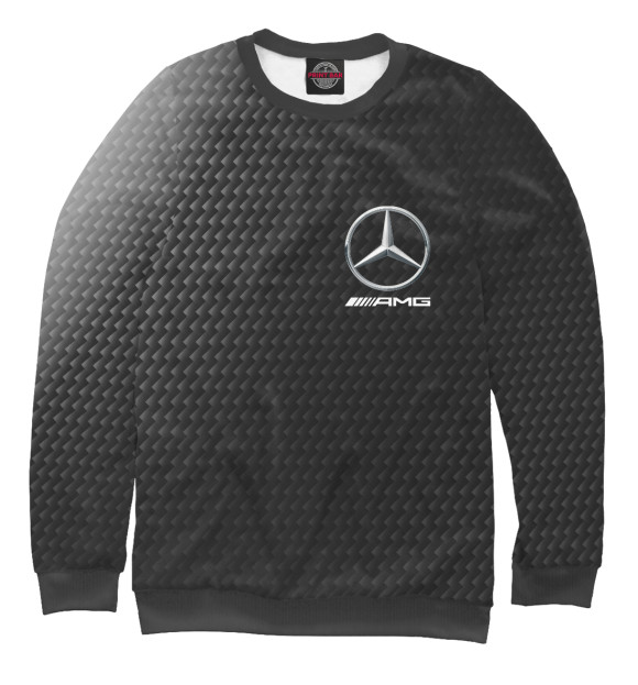 Мужской свитшот с изображением Mercedes / Мерседес цвета Белый