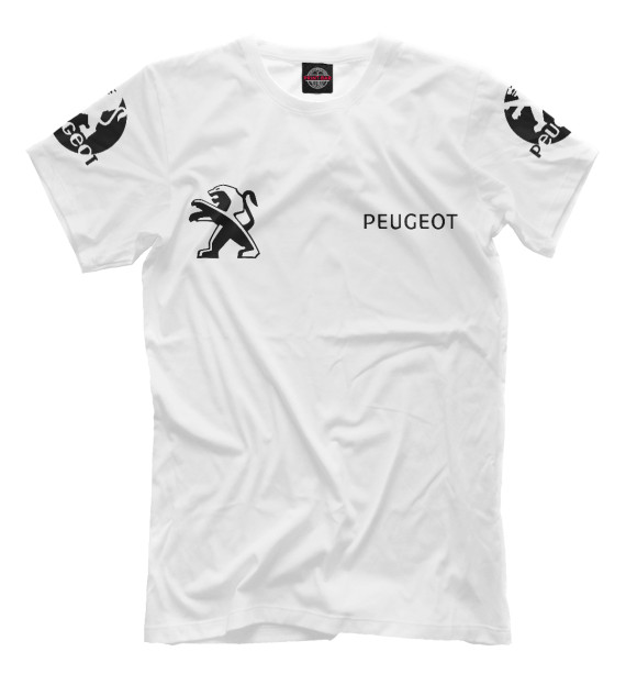 Мужская футболка с изображением Peugeot цвета Белый