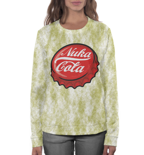 Женский свитшот с изображением Nuka Cola цвета Белый