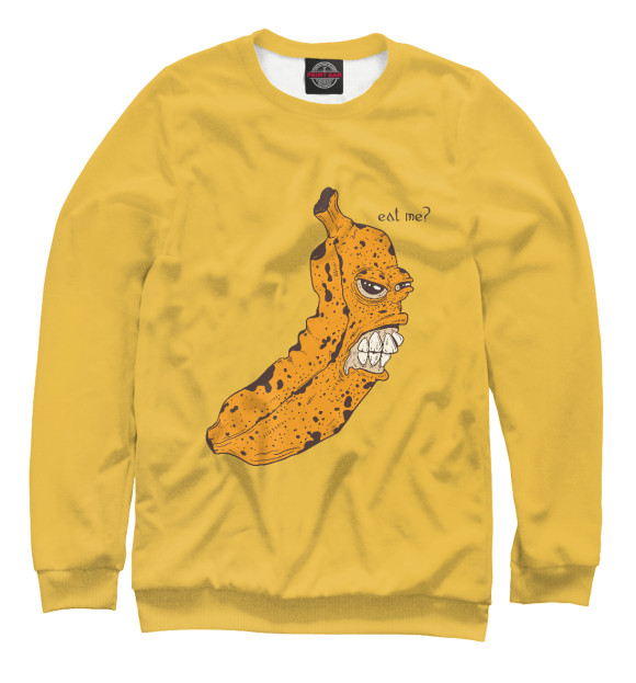 Женский свитшот с изображением Банан цвета Белый