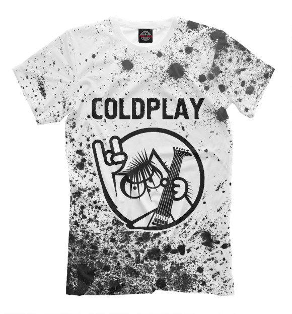 Мужская футболка с изображением Coldplay - Кот цвета Белый