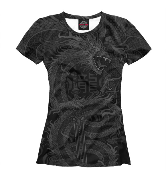 Женская футболка с изображением Древний дракон цвета Белый