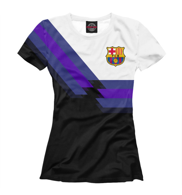 Женская футболка с изображением ФК Барселона цвета Белый