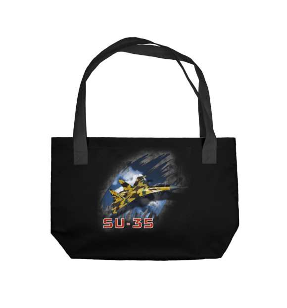 Пляжная сумка с изображением су-35 цвета 