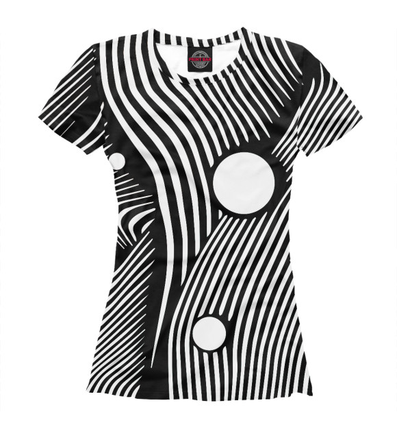 Женская футболка с изображением Geometry pattern (ч/б) цвета Белый