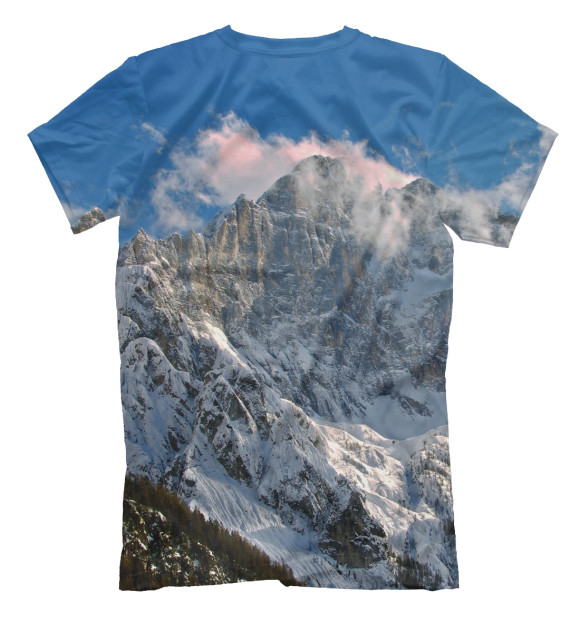 Мужская футболка с изображением В горах цвета Белый