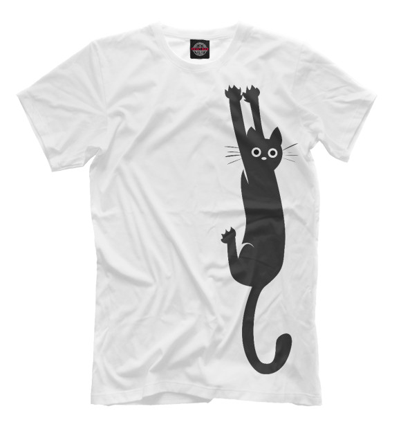 Мужская футболка с изображением Кошак цвета Белый