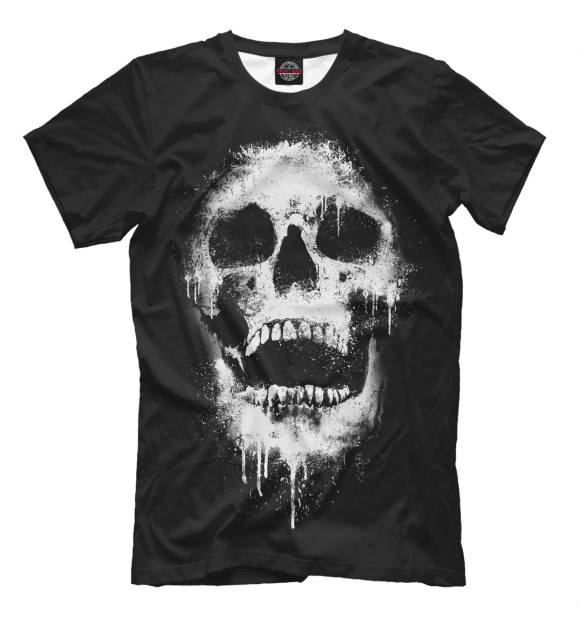 Мужская футболка с изображением Evil Skull цвета Черный
