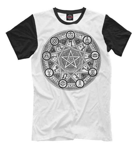 Мужская футболка с изображением Магический круг цвета Молочно-белый