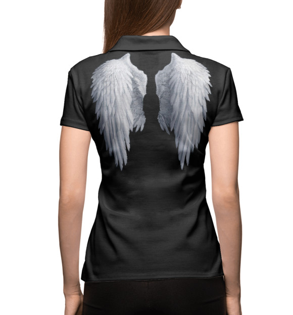 Женское поло с изображением Крылья ангела цвета Белый