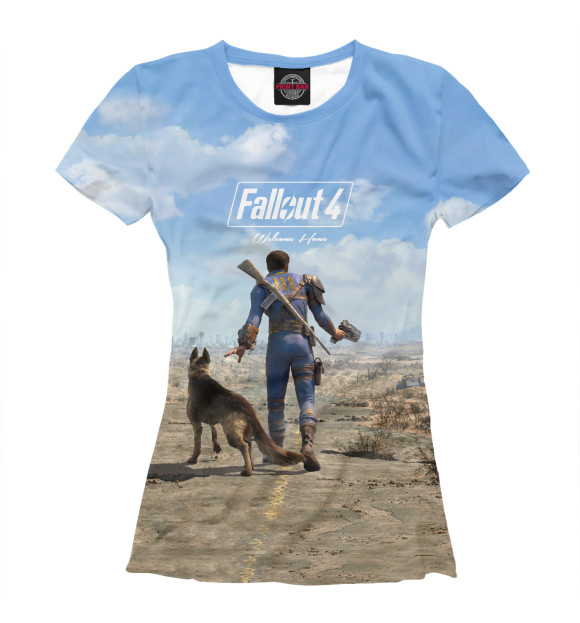 Женская футболка с изображением Fallout 4 цвета Белый