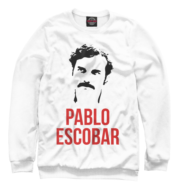 Мужской свитшот с изображением Escobar цвета Белый