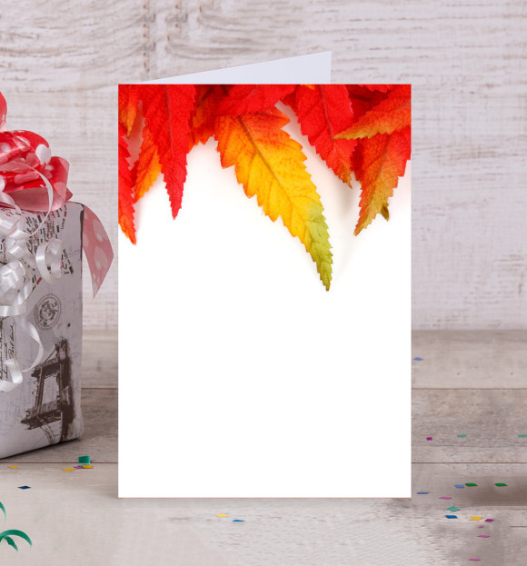 Открытка с изображением Осень цвета Белый