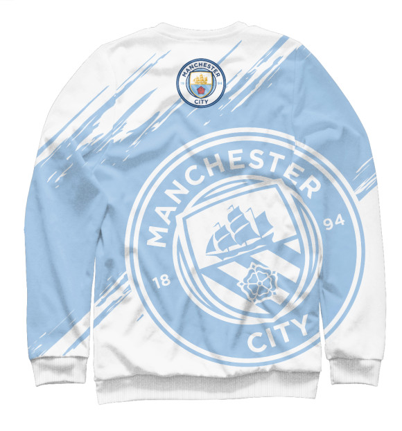 Мужской свитшот с изображением Манчестер Сити цвета Белый
