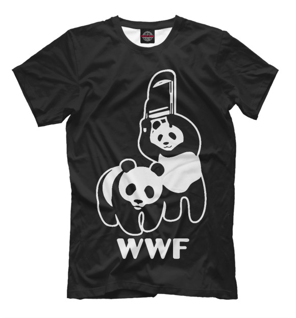 Мужская футболка с изображением WWF Panda цвета Черный