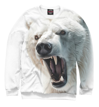 Свитшот для мальчиков Белый агрессивный медведь