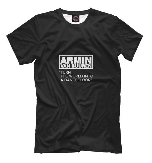 Мужская футболка с изображением Armin Van Buuren ASOT1000 цвета Белый