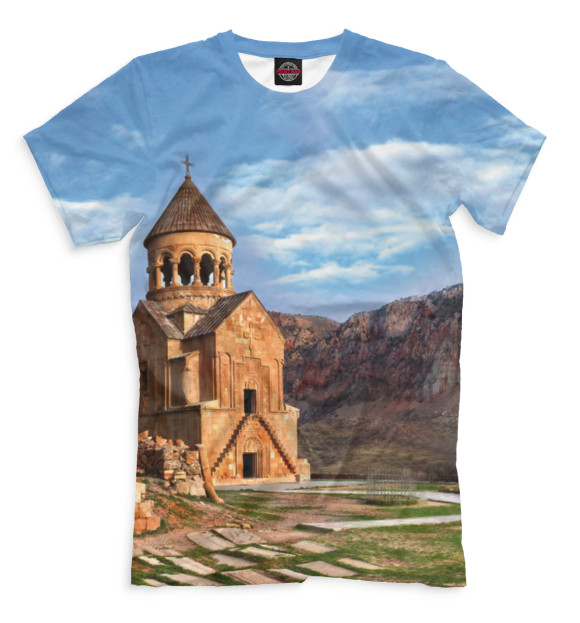 Мужская футболка с изображением Армения цвета Молочно-белый
