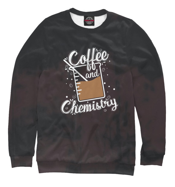 Мужской свитшот с изображением Coffee and Chemistry цвета Белый