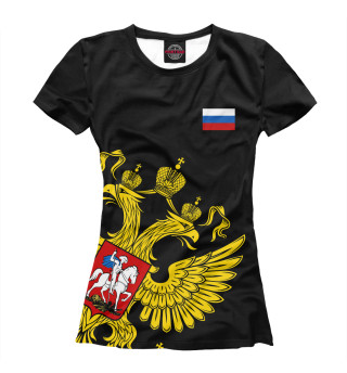 Футболка для девочек Россия Флаг и Герб