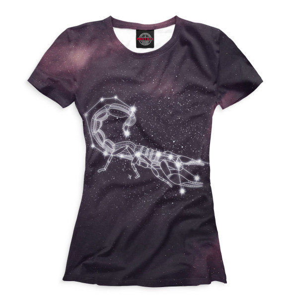 Женская футболка с изображением Скорпион цвета Белый