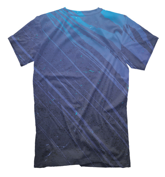 Мужская футболка с изображением Синяя абстракция цвета Белый