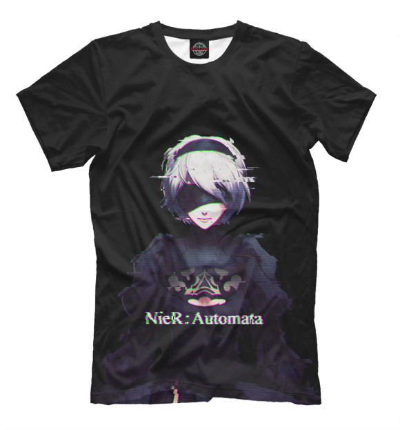 Мужская футболка с изображением Nier Automata цвета Черный