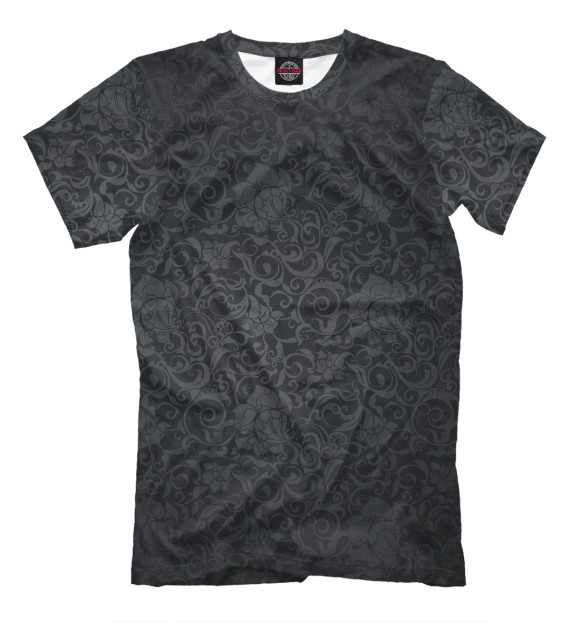 Мужская футболка с изображением Gray rose цвета Черный
