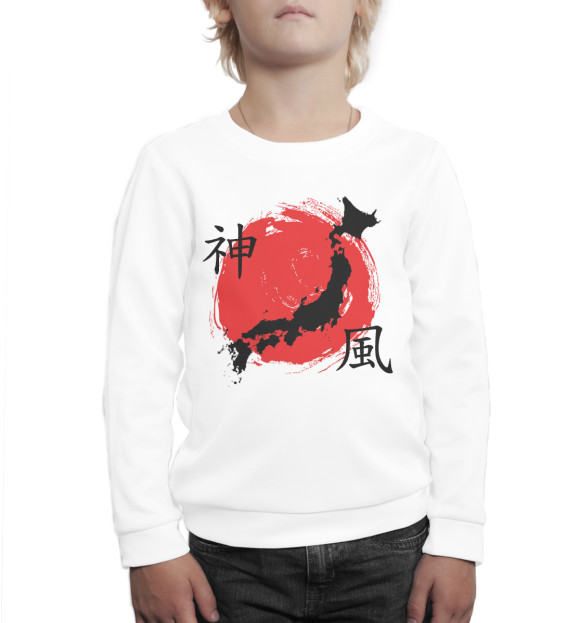 Свитшот для мальчиков с изображением Япония цвета Белый