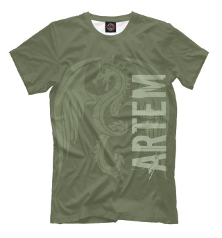 Мужская футболка Артем и дракон