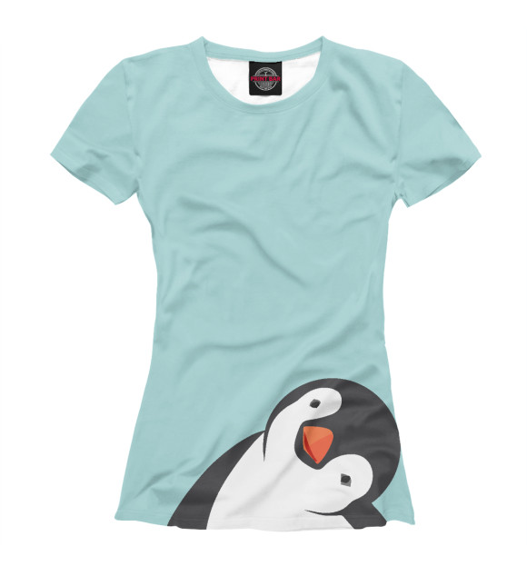 Женская футболка с изображением Пингвинчик цвета Белый