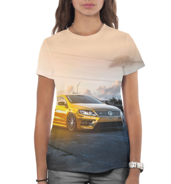 Женская футболка с изображением Volkswagen цвета Белый