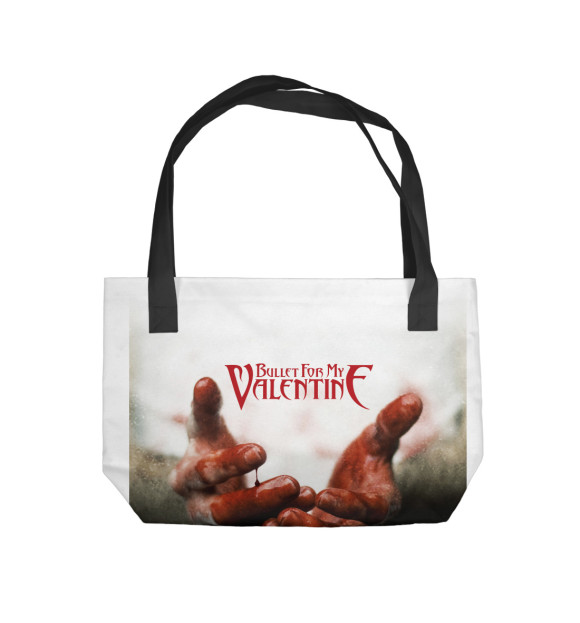 Пляжная сумка с изображением Bullet for My Valentine цвета 
