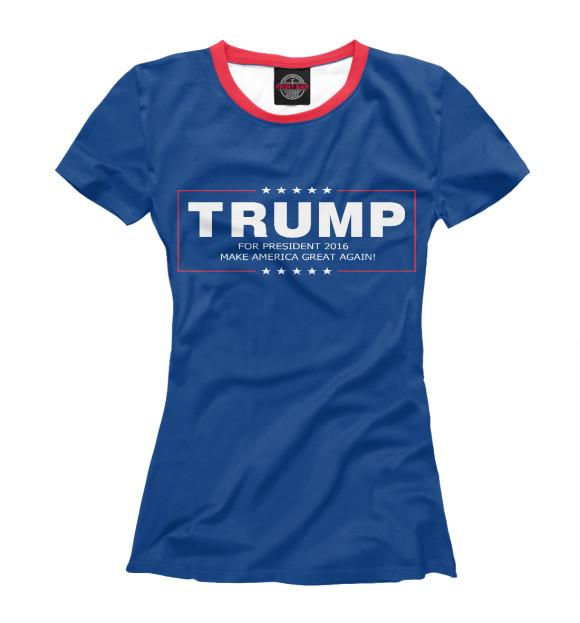 Женская футболка с изображением Трамп цвета Белый