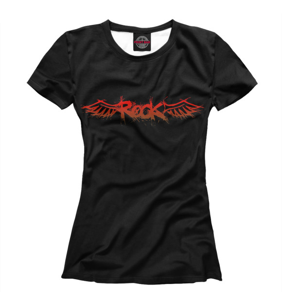 Женская футболка с изображением Rock цвета Белый