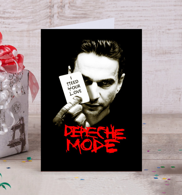 Открытка с изображением Depeche Mode цвета Белый