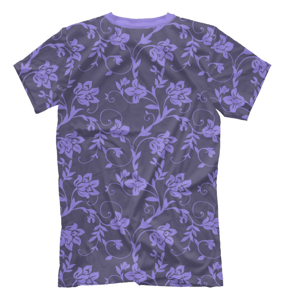 Мужская футболка с изображением Floral (Purple) цвета Белый