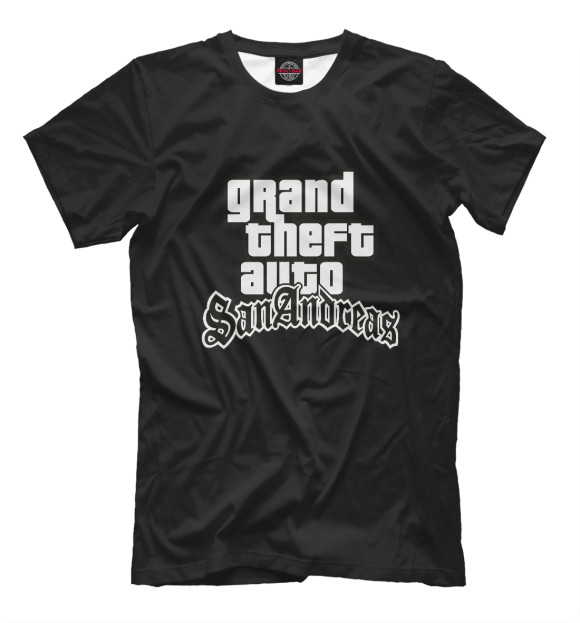 Мужская футболка с изображением GTA:SanAndreas цвета Белый